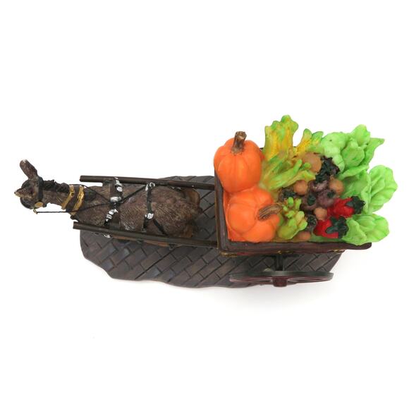 Vintage Lemax Donkey with Produce Cart Village Figurine Harvest Market Scene - Picture 7 of 12